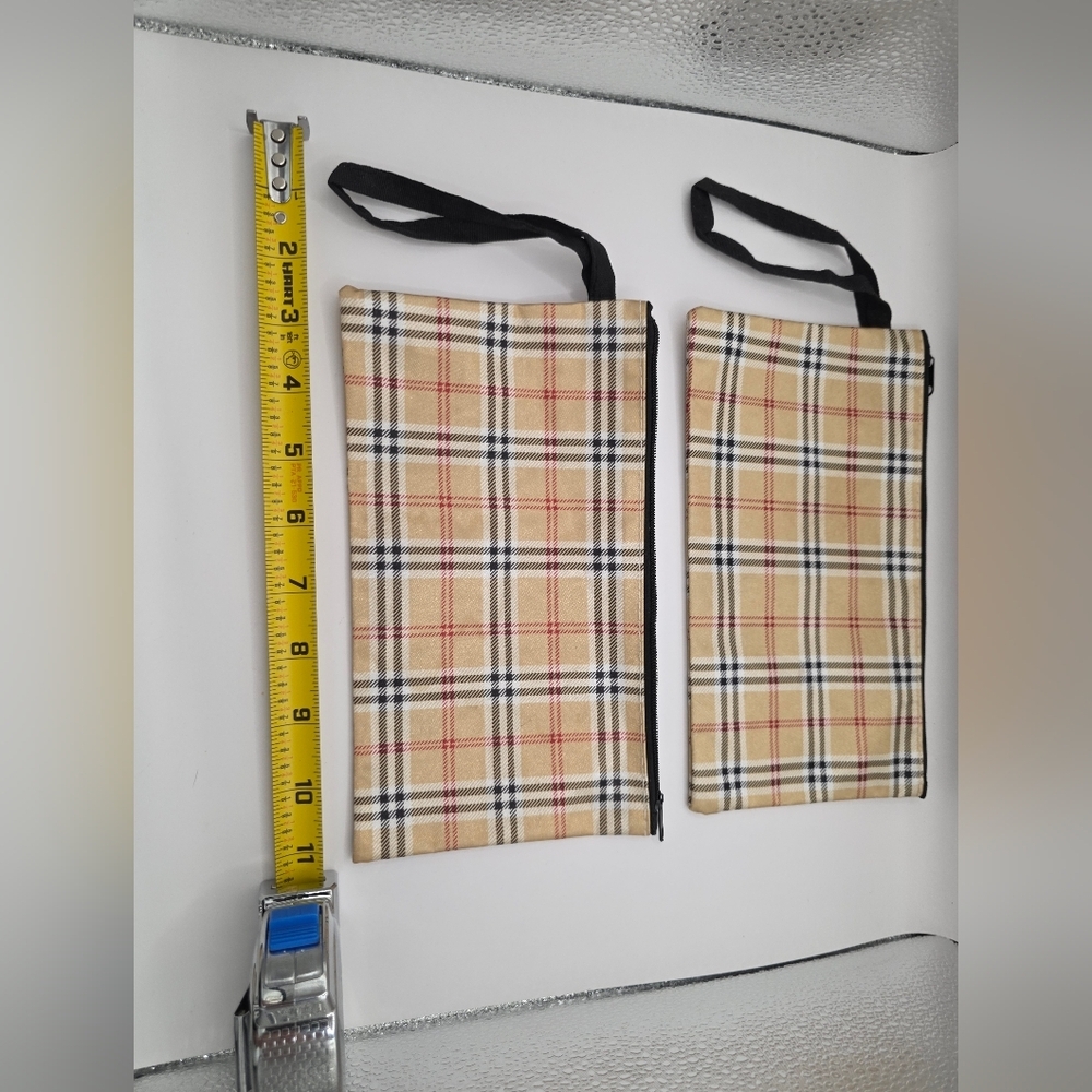 Plaid Zippered Pouches